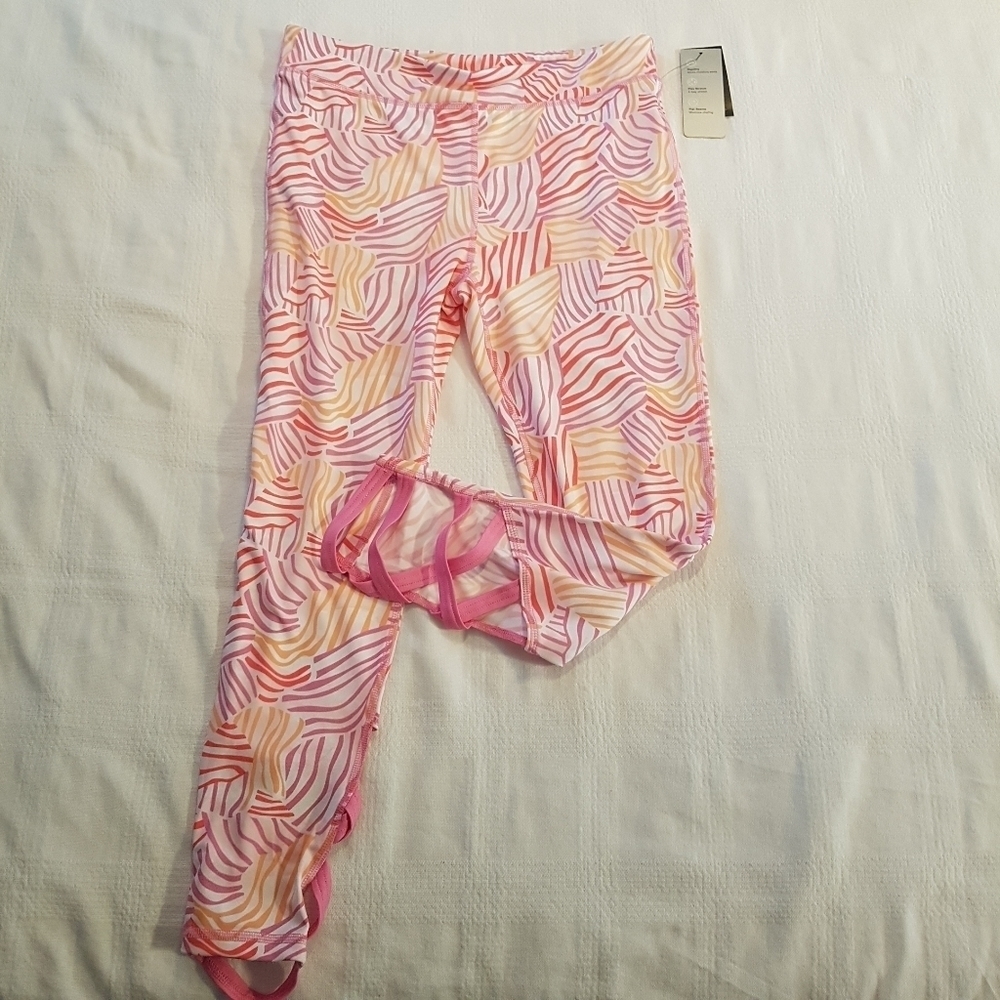 Ideology girls size XL 16 pink zebra stripe leggings